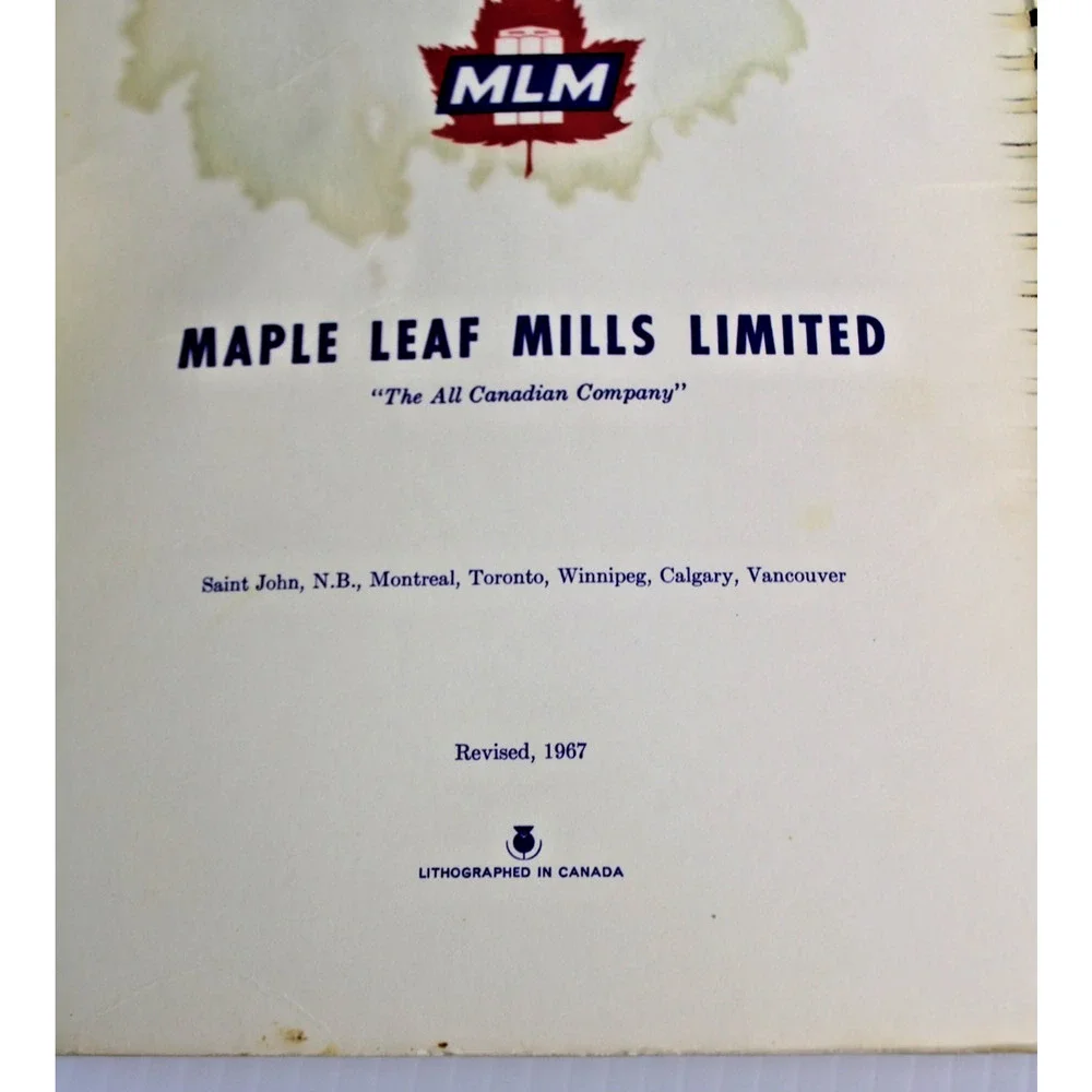 Vintage 1967 The All New Purity Cook Book Canadian Cooking Maple Leaf Mills